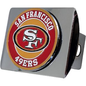 New Orleans Saints NFL Chrome Metal Hitch Cover with 3D Colored Team Logo by FANMATS - Unique Roundel Molded Design – Easy Installation on Truck, SUV, Car or ATV - Ideal Gift for Die Hard Football Fan