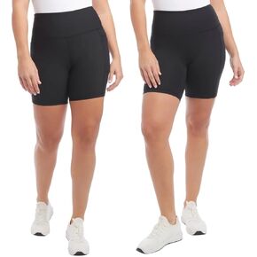Biker Shorts Women - Workout Shorts - Volleyball Shorts - Yoga and Dance (Black/Black Ribbed, XL)