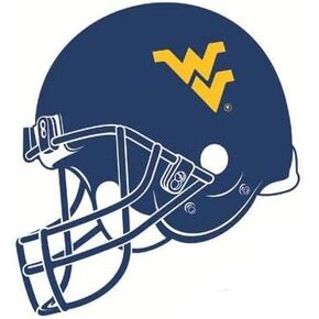 5 Inch WVU Football Helmet Decal West Virginia University Mountaineers Logo WV Removable Wall Sticker Art NCAA Home Room Decor 5 1/2 by 4 1/2 Inches