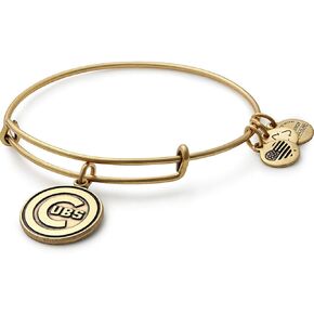 سوار Alex and Ani للسيدات من MLB Chicago Cubs Charm Bangle Rafaelian Gold Finish