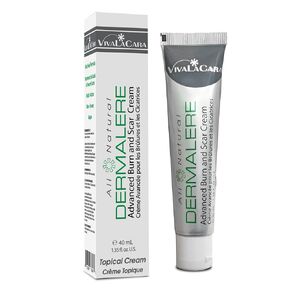Dermalere Advanced Burn and Scar Cream - Fast Healing Herbal Cream for Face and Body - Minimizes redness, blistering, and scarring from burns and sunburns - Skin Irritation Relief, 1.35 Ounce