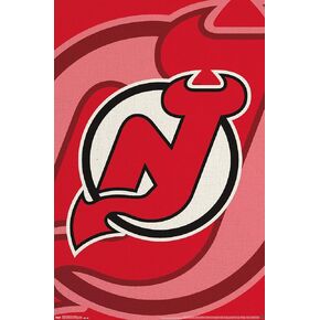 Trends International NHL New Jersey Devils - Logo 14 Wall Poster, 22.375" x 34", Poster & Clip Bundle