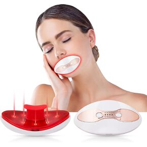Lip Plumper Device Red Light Therapy, 2 in 1 Lip and Eye Care Tool with Heated for Anti-Aging, Smooth Lip Wrinkles, Lip Plumper Device and Reduce Dark Circles, 4 Levels Heating Temps