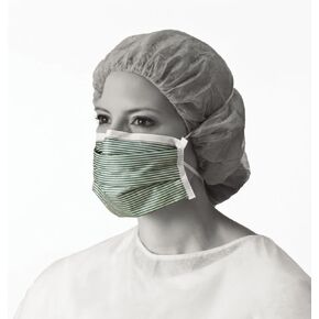 Medline NON27501 N95 Flat Fold Respirator Masks, Cellulose, Latex Free, White/Green (Pack of 210)
