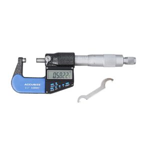 Accusize Industrial Tools 0-1''/0-25 mm by 0.00005''/0.001 mm 7-Key Electronic Digital Micrometer, Water Proof, Ac21-1022
