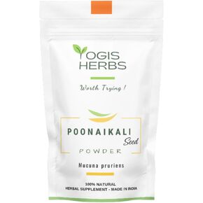 Poonaikali Seed Powder (Kapikacchu/Velvet Bean/Mucuna pruriens) - Natural Support for Vitality and Cognitive Support. (0.5 Lb)
