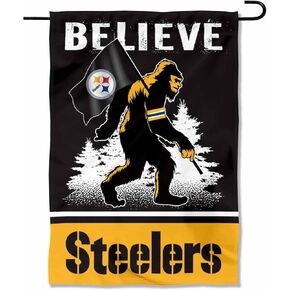 WinCraft Pittsburgh Steelers Bigfoot Sasquatch Believe Yard Garden Banner Flag