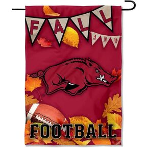 College Flags & Banners Co. Arkansas Razorbacks Fall Leaves Football Season Garden Yard Flag