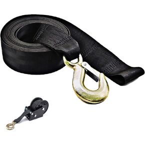 Boat Winch Strap, Heavy Duty Tow Straps with Hook and Loop End for Boat, Trainler, Wave Runner, Fishing Jet Ski,Towing Replacement Securing Tie Down Marine - 2" x 20', Break Strength 6600lbs