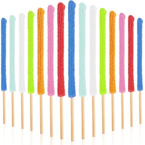 15Pcs Microfiber Detail Duster Sticks Mini Duster Crevice Cleaning Tool Fan Cleaning Brush Small Duster for Home Car Vent Fan Blind Window