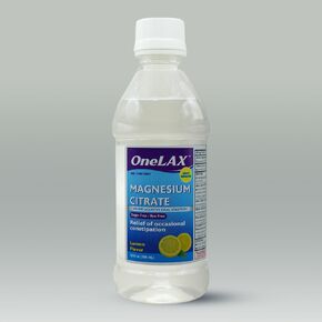 Magnesium Citrate Oral Solution Saline Laxative Natural Lemon Flavor Fast-Acting, Gentle Laxative for Regularity & Constipation Relief Digestive Health. Sugar-Free, Dye-Free OneLAX™ 10 fl oz (296 mL)