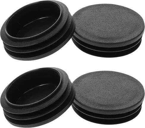 4 Pcs Round Plastic Plugs Plastic Fitness Equipment Pipes Tubing Hole Plugs Cover Insert Black End Caps for Round Metal Tube Fences Glide Protection from Chair Legs and Furnitures in Saudi Arabia