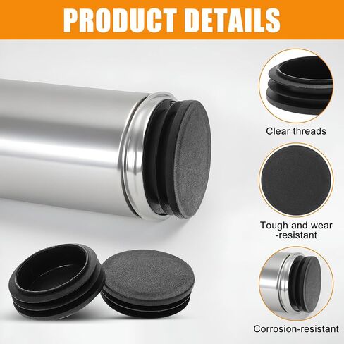 4 Pcs Round Plastic Plugs Plastic Fitness Equipment Pipes Tubing Hole Plugs Cover Insert Black End Caps for Round Metal Tube Fences Glide Protection from Chair Legs and Furnitures in Saudi Arabia