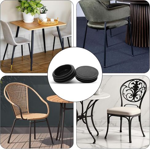 4 Pcs Round Plastic Plugs Plastic Fitness Equipment Pipes Tubing Hole Plugs Cover Insert Black End Caps for Round Metal Tube Fences Glide Protection from Chair Legs and Furnitures in Saudi Arabia