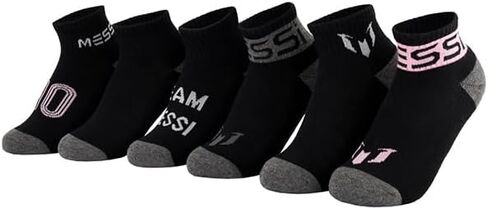 Messi Boys' Lifestyle Ankle, 6-Pack Kids Socks, Soft & Stretchy, Comfortable in Saudi Arabia