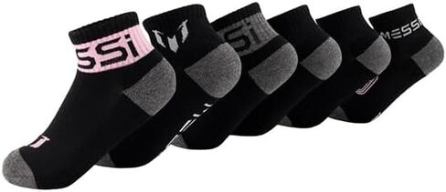 Messi Boys' Lifestyle Ankle, 6-Pack Kids Socks, Soft & Stretchy, Comfortable in Saudi Arabia