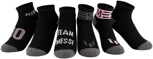 Messi Boys' Lifestyle Ankle, 6-Pack Kids Socks, Soft & Stretchy, Comfortable in Saudi Arabia