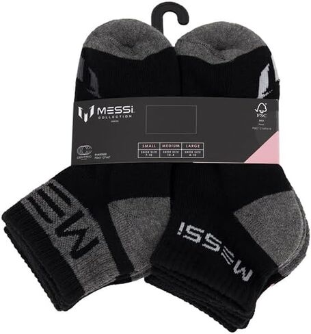 Messi Boys' Lifestyle Ankle, 6-Pack Kids Socks, Soft & Stretchy, Comfortable in Saudi Arabia