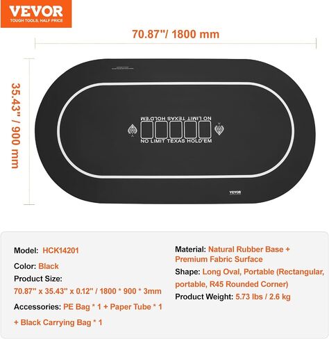 VEVOR Poker Table Top, 70 x 35 Inch Poker Mat for Table in Saudi Arabia