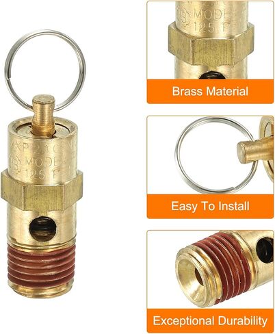 PATIKIL 1/4" Male NPT Safety Valve, 8 Pack Air Pressure Release Valve for Air Compressor, 165PSI Set Pressure in Saudi Arabia