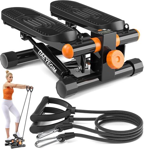 Mini Stepper for Exercise, Steppers for Exercise at Home, Stair Stepper with Resistance Bands, Mini Stepper with 300LBS Loading Capacity for Full Body Workout at Home Office in Saudi Arabia