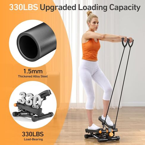 Mini Stepper for Exercise, Steppers for Exercise at Home, Stair Stepper with Resistance Bands, Mini Stepper with 300LBS Loading Capacity for Full Body Workout at Home Office in Saudi Arabia