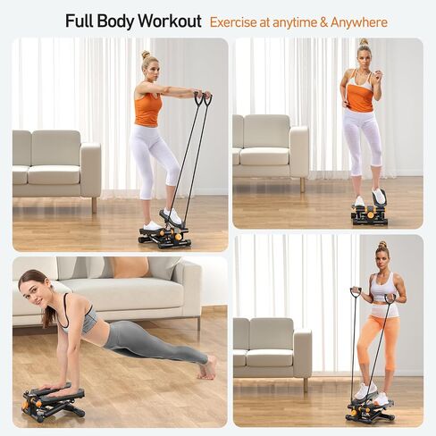 Mini Stepper for Exercise, Steppers for Exercise at Home, Stair Stepper with Resistance Bands, Mini Stepper with 300LBS Loading Capacity for Full Body Workout at Home Office in Saudi Arabia