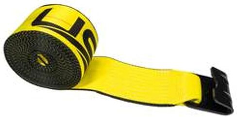 حزام ونش للتحكم في البضائع الأمريكية مقاس 4 بوصات مع خطاف مسطح كبير، بطول 27 قدمًا، حزام ونش مقطورة عالي التحمل لتأمين البضائع الآمنة، نهاية خطاف مسطحة كبيرة لسهولة التثبيت، أصفر in Kuwait