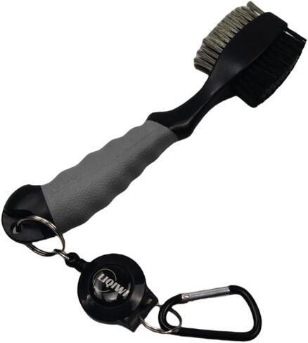 Golf Club Brush I Retractable & Oversize Double Brush & Comfortable Ergonomic Grip, Easy Hanging on Golf Bag, Stylish & Lightweight,Essentials Golf Accessories for Golf Lovers (Black) in Saudi Arabia