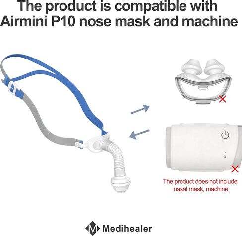 مجموعة موصلات P10 بديلة لـ AirMini، بما في ذلك موصل P10 لـ Airmini وأغطية الرأس المتوافقة مع Airfit P10، ومستلزمات CPAP ذات القيمة الكبيرة من Medihealer (بدون وسادة) in Kuwait