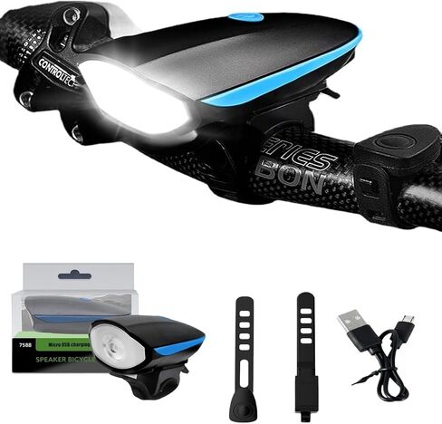 Bike Lights with Horn Set USB Rechargeable Bike Accessories for Kids Adults Waterproof IPX5 in Saudi Arabia
