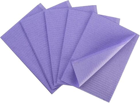 Disposable Dental Patient Bibs, 3 Layer 50 Pack Paper Towel Bibs 13"x18" with Poly Back, Tattoo, Dental, Medical, Nail Tray or Table Covers (Green) in Saudi Arabia