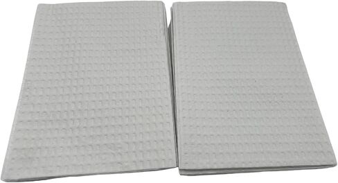 Disposable Dental Patient Bibs, 3 Layer 50 Pack Paper Towel Bibs 13"x18" with Poly Back, Tattoo, Dental, Medical, Nail Tray or Table Covers (Green) in Saudi Arabia