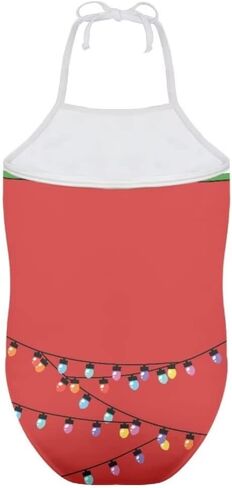 Girls Christmas Halter Modest One Piece Swimsuit Hawaiian Summer Beach Swimwear 3-10 Years in Saudi Arabia