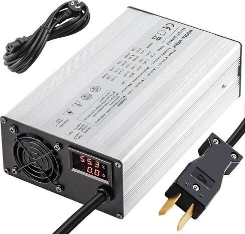 VEVOR Golf Cart Battery Charger 36V Club Car Charger 18A Golf Cart Electric Charger Splayed Plug/LED Club Car Battery Charger Aluminum Shell Power Wise Golf Cart Battery Charger for Ez Go Yamaha in Saudi Arabia