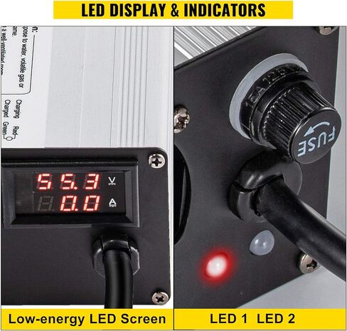 VEVOR Golf Cart Battery Charger 36V Club Car Charger 18A Golf Cart Electric Charger Splayed Plug/LED Club Car Battery Charger Aluminum Shell Power Wise Golf Cart Battery Charger for Ez Go Yamaha in Saudi Arabia