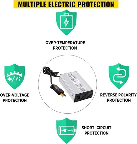 VEVOR Golf Cart Battery Charger 36V Club Car Charger 18A Golf Cart Electric Charger Splayed Plug/LED Club Car Battery Charger Aluminum Shell Power Wise Golf Cart Battery Charger for Ez Go Yamaha in Saudi Arabia