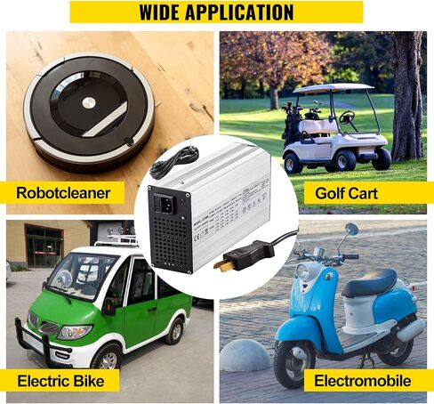 VEVOR Golf Cart Battery Charger 36V Club Car Charger 18A Golf Cart Electric Charger Splayed Plug/LED Club Car Battery Charger Aluminum Shell Power Wise Golf Cart Battery Charger for Ez Go Yamaha in Saudi Arabia