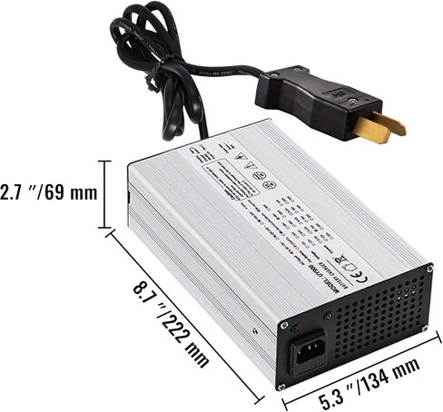 VEVOR Golf Cart Battery Charger 36V Club Car Charger 18A Golf Cart Electric Charger Splayed Plug/LED Club Car Battery Charger Aluminum Shell Power Wise Golf Cart Battery Charger for Ez Go Yamaha in Saudi Arabia