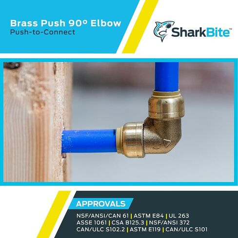 SharkBite 1 Inch 90 Degree Elbow, Push to Connect Brass Plumbing Fitting, PEX Pipe, Copper, CPVC, PE-RT, HDPE, U260LFA in Saudi Arabia