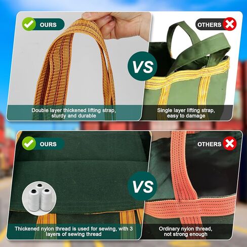 وسادة رفع البضائع، شبكة تحميل وتفريغ الأشياء الثقيلة، حقائب بضائع كبيرة للرفع مع قطعتين من أشرطة التثبيت لمعدات البناء، معدات السحب المتحركة، 0.5 م * 0.5 م * 0.8 م in Kuwait