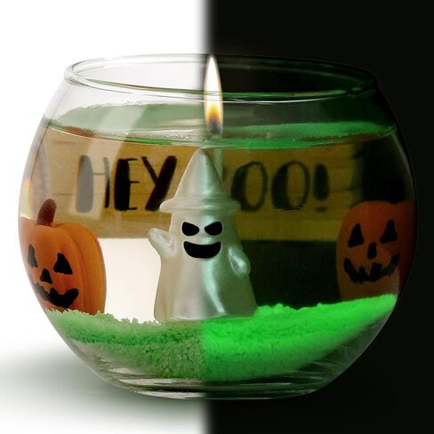 Halloween Ghost Candle Scene Bowl Candle Glow in The Dark with Jack-O'-Lantern Hey Boo Autumn Table Centerpiece Fall Scented Holiday Decoration Gift for Her Set of 1 in Saudi Arabia