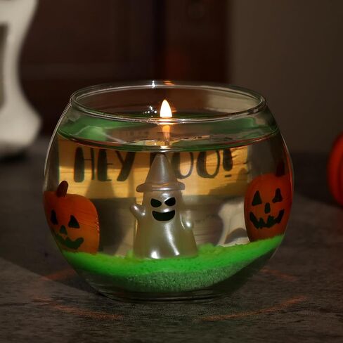 Halloween Ghost Candle Scene Bowl Candle Glow in The Dark with Jack-O'-Lantern Hey Boo Autumn Table Centerpiece Fall Scented Holiday Decoration Gift for Her Set of 1 in Saudi Arabia