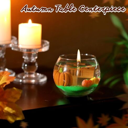 شمعة شبح الهالوين، شمعة على شكل وعاء تتوهج في الظلام مع جاك أو فانوس يا بو الخريف، قطعة مركزية لطاولة الخريف، هدية تزيين العطلات المعطرة لمجموعة من 1 in Kuwait