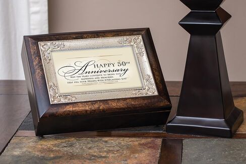 Cottage Garden Happy 50th Anniversary Burlwood Jewelry Music Box Plays How Great Thou Art in Saudi Arabia