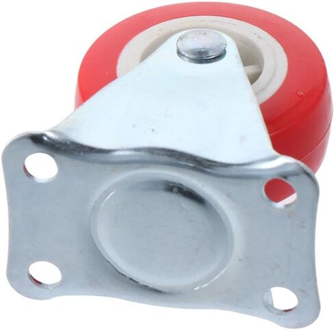 4Pcs Rubber Wheels, Mute Rigid Caster Wheels, 2 inch Fixed Castors, Smooth Trolley Wheels Without Brake for Furniture and Workbench, Red in Saudi Arabia