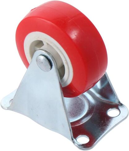 4Pcs Rubber Wheels, Mute Rigid Caster Wheels, 2 inch Fixed Castors, Smooth Trolley Wheels Without Brake for Furniture and Workbench, Red in Saudi Arabia