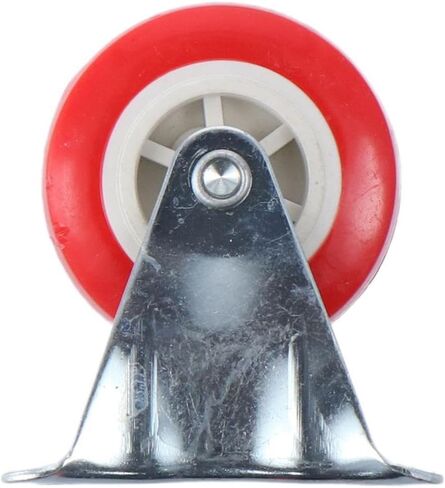 4Pcs Rubber Wheels, Mute Rigid Caster Wheels, 2 inch Fixed Castors, Smooth Trolley Wheels Without Brake for Furniture and Workbench, Red in Saudi Arabia