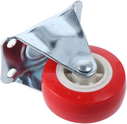4Pcs Rubber Wheels, Mute Rigid Caster Wheels, 2 inch Fixed Castors, Smooth Trolley Wheels Without Brake for Furniture and Workbench, Red in Saudi Arabia
