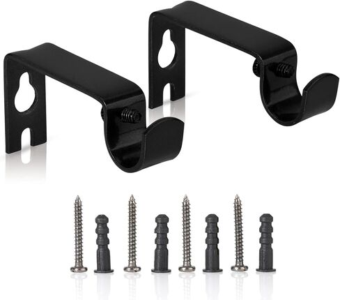 Curtain Rod Wall Bracket Set of 2 Pack Antique Black - for 1/2 inch to 5/8 inch Diameter Single Rods in Saudi Arabia